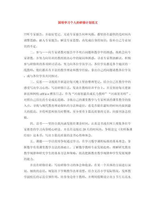 精编之国培学习个人的研修计划范文.docx