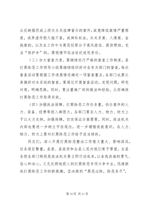 县领导在打黑除恶整治会议发言.docx