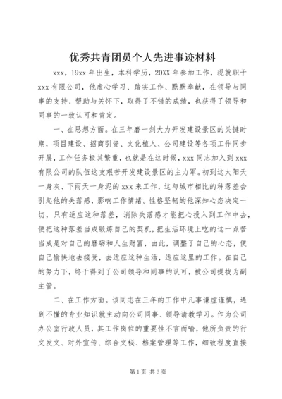 优秀共青团员个人先进事迹材料.docx