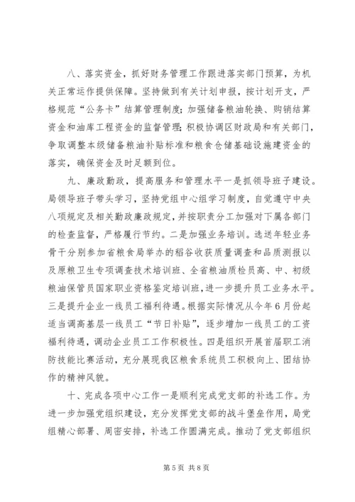 粮食局上半年工作总结及下半年工作计划 (3).docx