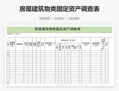 房屋建筑物类固定资产调查表