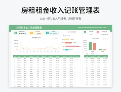 房租租金收入记账管理表