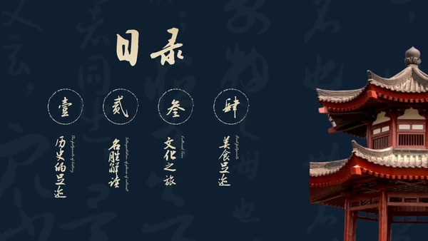 西北长安历史文化之旅通用PPT模板