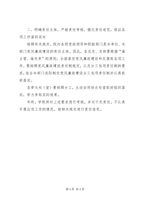 某学院关于某年党风廉政建设和反腐败工作分工 (3).docx