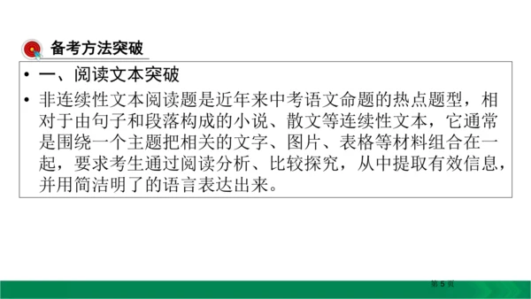 九下语文期中期末复习专题15.1非连续性文本阅读复习指导 课件（61张PPT）