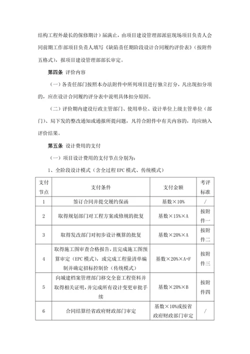 省代建局直接管理项目设计单位履约评价实施细则