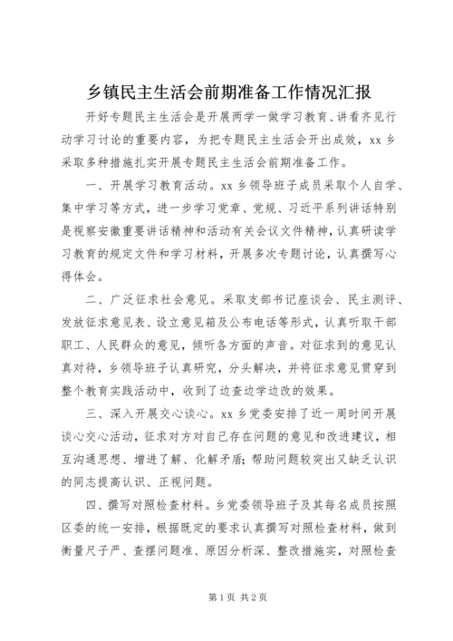 乡镇民主生活会前期准备工作情况汇报.docx