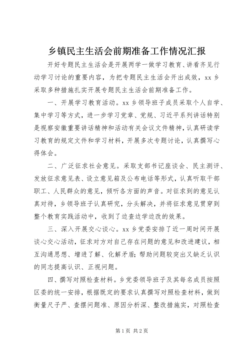 乡镇民主生活会前期准备工作情况汇报.docx