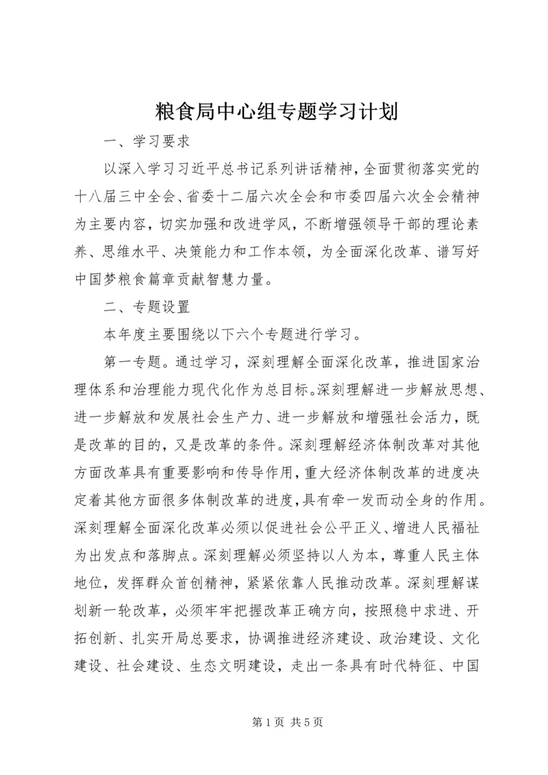 粮食局中心组专题学习计划.docx