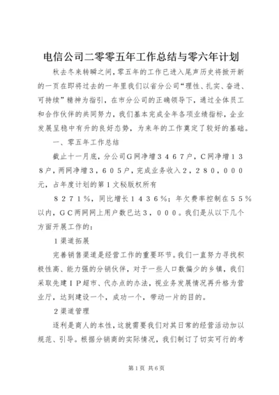 电信公司二零零五年工作总结与零六年计划 (10).docx