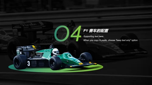 绿色赛事研究之F1方程式赛车赛事介绍PPT素材