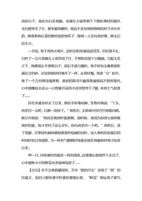 中考优秀作文范文：路的尽头鲜花盛开