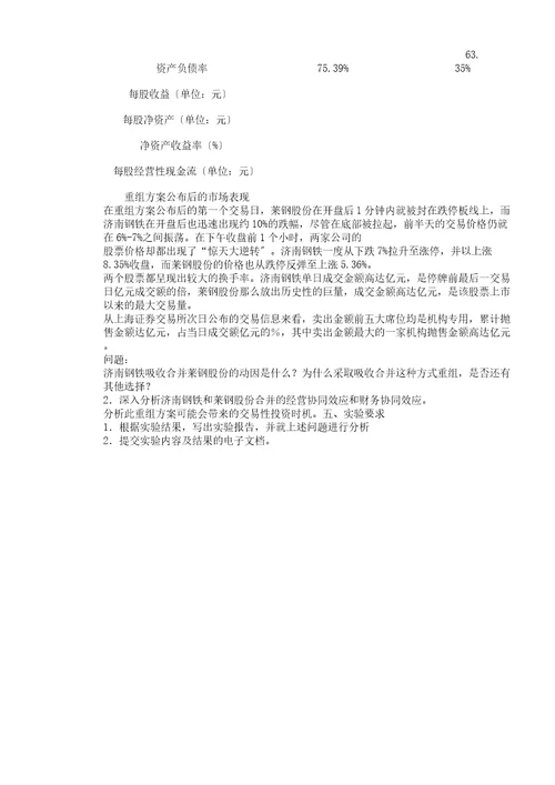 高级财务管理学习实验学习报告计划