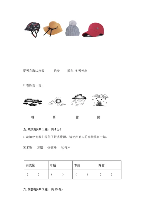 教科版科学二年级上册《期末测试卷》带答案（实用）.docx