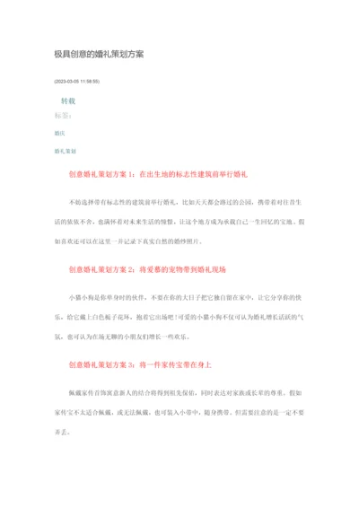 极具创意的婚礼策划案.docx