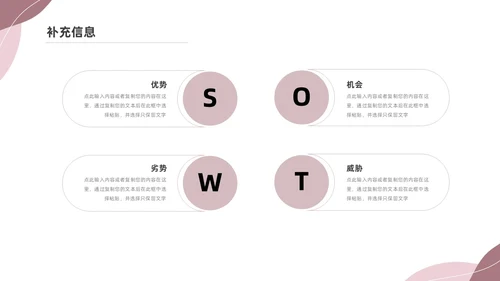 粉色莫兰迪SWOT分析PPT