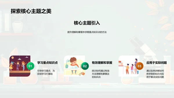 科学学习期末回顾PPT模板