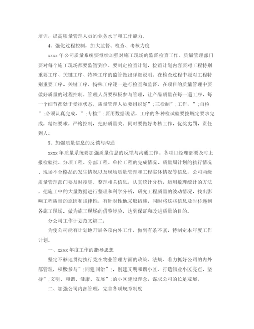 精编之分公司工作计划范文.docx