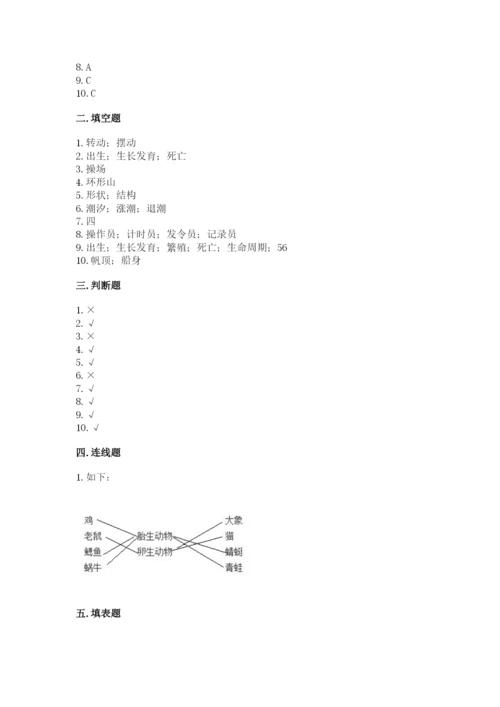 教科版小学科学三年级下册 期末测试卷a4版.docx