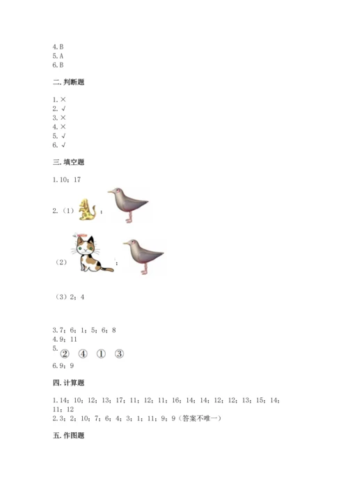 人教版一年级上册数学期末测试卷（综合题）word版.docx