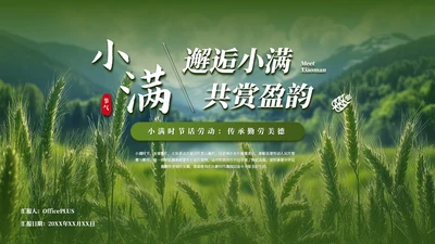 绿色简约创意中国传统二十四节气之小满课件PPT模板