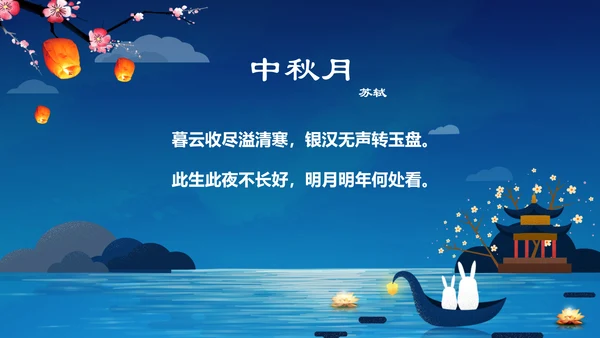 传统节日民俗中秋节介绍PPT模板月饼团圆