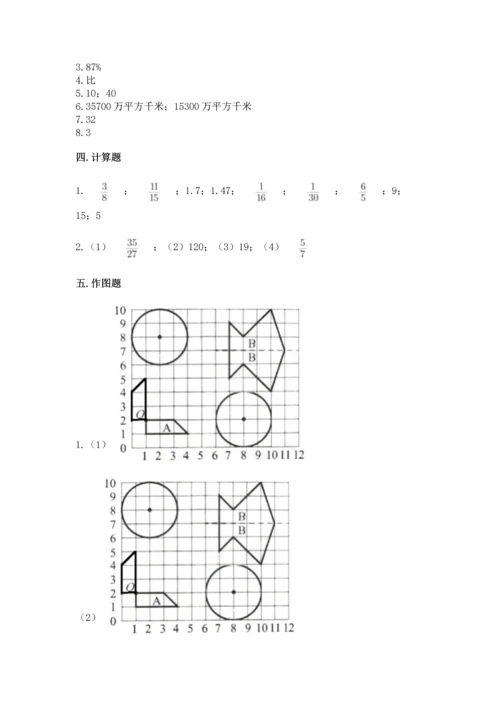 六年级上册数学期末测试卷及参考答案（研优卷）.docx