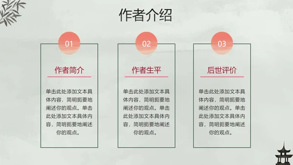古风手绘水墨中国风语文教学说课PPT模板