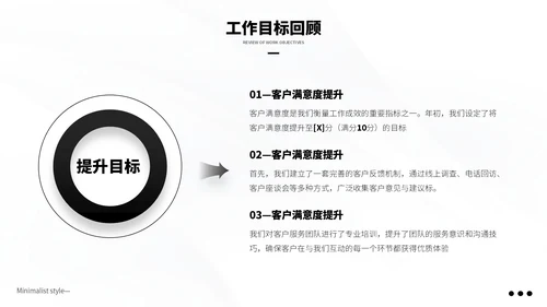 黑白极简风季度总结PPT模板