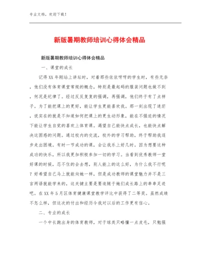 2024新版暑期教师培训心得体会精品优选例文18篇合辑.docx