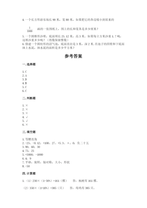 廊坊市固安县六年级下册数学期末测试卷精品及答案.docx