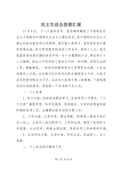 民主生活会思想汇报 (4).docx