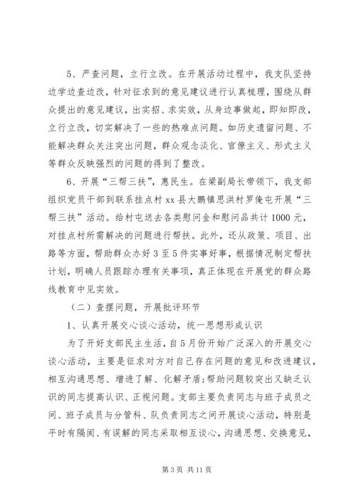 市政管理监察支队党的群众路线工作报告.docx