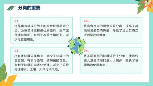 绿色卡通环保垃圾分类主题教育PPT模板