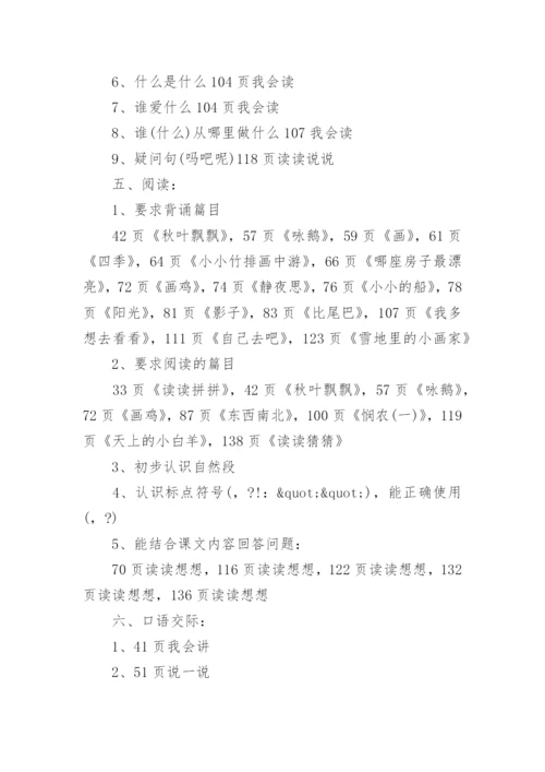 小学一年级语文上册重要知识点.docx