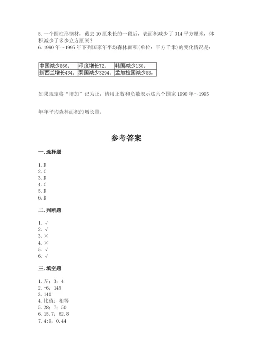 北师大版六年级下册数学期末测试卷带答案（最新）.docx