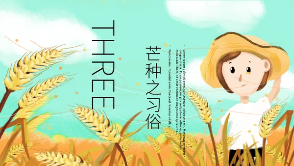 二十四节气芒种介绍通用PPT模板