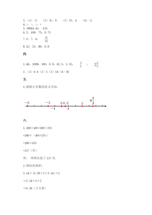 苏教版数学六年级下册试题期末模拟检测卷带答案（综合题）.docx