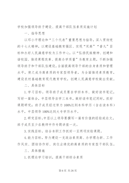 学校加强领导班子建设提高干部队伍素质实施意见.docx