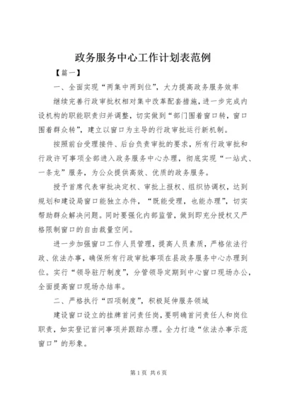 政务服务中心工作计划表范例.docx