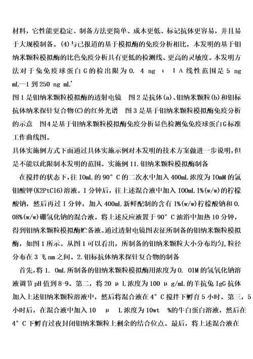 基于铂纳米颗粒模拟酶的免疫分析方法