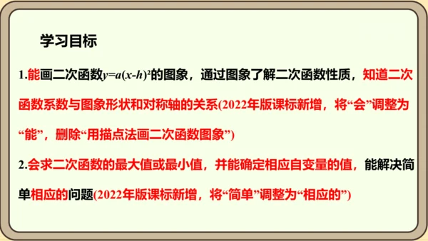 人教版数学九年级上册22.1.3.2  y=a（x-h）2的图象和性质课件（共29张PPT）