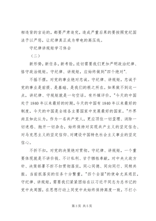 守纪律讲规矩学习体会.docx