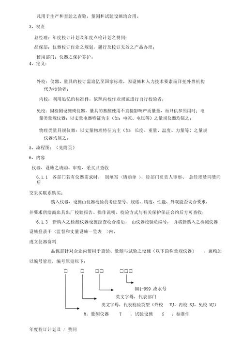 检验、测量和试验设备控制程序