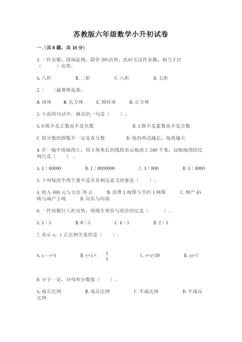 苏教版六年级数学小升初试卷有精品答案.docx