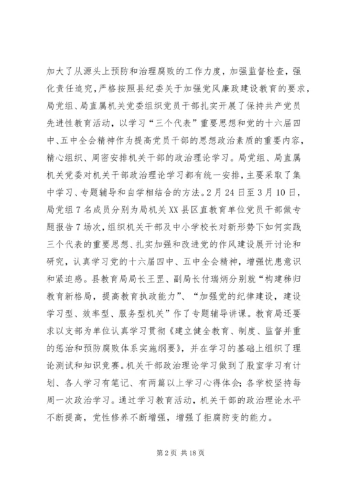 第一篇：县教育系统党风廉政建设自我检查报告.docx