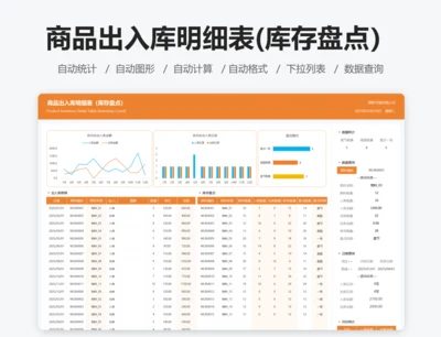 商品出入库明细表(库存盘点）