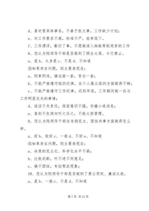 公司十八大精神领导干部作风建设调查问卷.docx