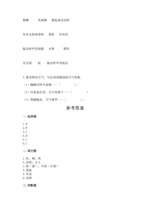 教科版二年级上册科学期末测试卷（名校卷）.docx