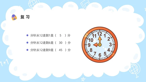 卡通彩色儿童认识时间教学PPT课件